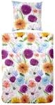 Primera Mako-Satin Bettw&auml;sche 135x200 Blumen orange lila blau 243235-62