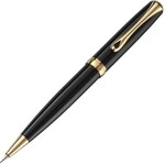 Diplomat D40203050 Excellence A2 Trim Druckbleistift 0,7, schwarz Lack/Gold