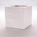 Elegant Einrichten Blumenk&uuml;bel Fiberglas Stein-Optik quadratisch 30x30x30cm...