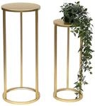 DanDiBo Blumenhocker Metall Gold Rund Blumenst&auml;nder Beistelltisch 96510 2er Set