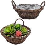 Spetebo Pflanzschale aus Rattan Naturfaser 2er Set - 30 cm - Blumentopf mit...