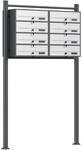 Wiltec 8er Briefkastenanlage Wei&szlig;/Anthrazit 945 x 270 x 1500 mm,...