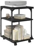 vidaXL Druckerst&auml;nder Schwarz Eichen-Optik 43 x 48 x 64 cm, B&uuml;ro,...
