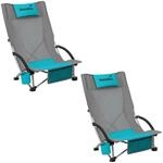 Skandika Strand Campingstuhl Beach 2er Set | Bequemer Strandstuhl mit atmungsaktivem