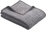 bugatti 3238 Kuscheldecke 150x200 cm, Wolldecke dunkelgrau, Tagesdecke aus