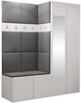 Mirjan24 Garderoben-Set Monati XII, Kleiderschrank mit Spiegel, Schuhschrank, 2X