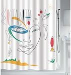 Spirella Schimmel Duschvorhang-Anti-Bakteriell, waschbar, wasserdicht-Polyester,
