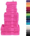 vidaXL Premium Handtuch Set 12-TLG., 2 Waschlappen 2 Seifent&uuml;cher 2...