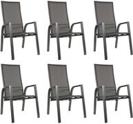 Gardissimo Hochlehner Gartensessel Bern, 6 er Set, Aluminium rostfrei