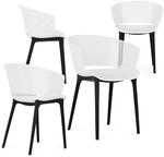 IDIMEX Gartenstuhl OLINDO 4er Set, wei&szlig; - In- & Outdoor St&uuml;hle aus Kunststoff,