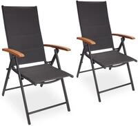 BRUBAKER 2er Set Gartenst&uuml;hle Verona - Faltst&uuml;hle klappbar- 7-Fach...