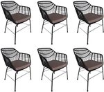 Home Deluxe Gartenstuhl inkl. Sitzkissen Tara - 63 x 60 x 82 cm wetterfest 