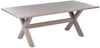 Beliani Gartentisch Aluminium beige Taupe rechteckig 200 x 105 cm X-Beine modern