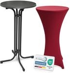 Beautissu Stehtisch mit Hussen &ndash; Klappbarer Stehtisch 60 cm Grau inkl....