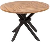 Beliani Gartentisch Akazienholz Hellbraun rund ⌀ 110 cm Lattenoptik modern...