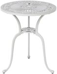 Beliani Franz&ouml;sischer Balkontisch Aluminium Creme wei&szlig; rund &oslash;61 cm mit...