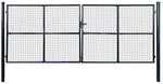 vidaXL Maschen-Gartentor verzinkter Stahl 400 x 150 cm Grau