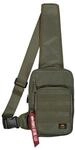 Alpha Industries Herren Label Sling Tasche, Dark Olive, One Size
