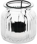 Olympia Teelichthalter im Laternenstil (6er-Pack), klares, geripptes Glasdesign,