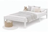 Homestyle4u Holzbett 90x200 Massivholz Wei&szlig; Einzelbett mit Lattenrost...