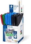 STAEDTLER Kugelschreiber mit Clip und Kappe, Linienbreite M, rot, gr&uuml;n, blau,