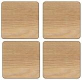 Set of 4 Oak Wood Coasters By Creative Tops
