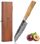 Wakoli Olive HS Santokumesser 13 cm Klinge, 67 Lagen Damaststahl, VG10 Kern |...