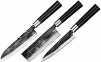 SAMURA Super 5 Professional Japanisches K&uuml;chenset mit DREI Messern