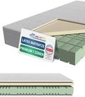 AM Qualit&auml;tsmatratzen 7 Zonen Latex Matratze 200x200 H3 - Made in Germany -...