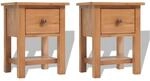 vidaXL Nachttische 2 STK. 36x30x47 cm Massivholz Eiche