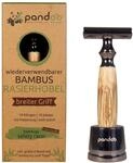pandoo Rasierhobel mit Halter und Bambus-Griff | Zero-Waste Rasierer 