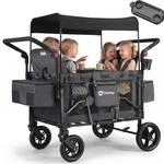 Sekey Bollerwagen f&uuml;r 2-4 Kinder, Kinderwagen Faltbar mit Dach 4-Kinder, Duo