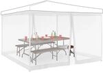 Relaxdays Moskitonetz f&uuml;r 3 x 3 m Pavillon, 2 Seitenteile, mit Rei&szlig;verschluss &