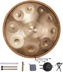 VEVOR Handpan, 55 cm, 10 Noten, D-Moll-Handtrommel, Drum-Instrument mit Schl&auml;geln,
