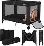 Lionelo Amelie Baby-Reisebett, ab Geburt bis 15 kg, klein, faltbar, weiche