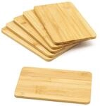 Bambus Schneidebrettchen 22 x 14 cm - 6er Set - K&uuml;chenbrett aus Holz - Schneide