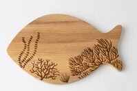 R&auml;der Holzbrettchen Fisch