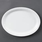 Olympia Whiteware Ovale Teller 295 mm/11,5 Zoll (6er-Pack), Wei&szlig;es Porzellan -