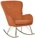Beliani Schaukelsessel Boucl&eacute; Stoff orange/Gold Schaukelstuhl modern elegant...