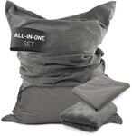 Lumaland Sitzsack Classic XXL All-in-One Set | Riesen Sitzsack XXL mit Cord &...