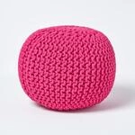 Homescapes Pouf Strickpouf rundes Bodenkissen, Sitzpouf 35 x 40 cm, gepolsterter