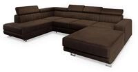 Masseno Ecksofa Siena L-S mit Schlaffunktion U-Form, Sofa mit Bettkasten,