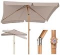 Sekey Sonnenschirm Balkon 200x125 cm Holzoptik, Sonnenschirm Rechteckig mit