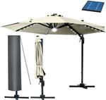 BRAST Alu Sonnenschirm Ampelschirm | &Oslash;300cm Beige + LEDs | T&Uuml;V gepr&uuml;ft |...