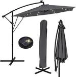 ML-Design Ampelschirm &Oslash;300 cm mit LED Solar, Anthrazit, Alu Sonnenschirm mit...