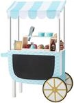 Teamson Kids My Little Helper Ice Cream Cart & 33 pc. Accessory Set, Blue/White