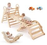 VEVOR Kletterdreieck, 9-in-1 Kletterspielzeug, mit Holzautos, Kissen, Kletterdreieck,