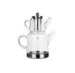 Karaca Dora Glasteekanne, 450 ml Kanne, 180 ml Wasserkocher, geeignet f&uuml;r Gas- und