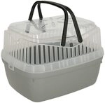 Kerbl Pet Transportbox Portobello, Tierbox, 30x23x23cm, Kunststoff, grau, f&uuml;r