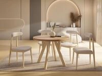 WFL GROUP Runder Ausziehbarer Esstisch im Loft-Stil &ndash; Industrieller Tisch mit